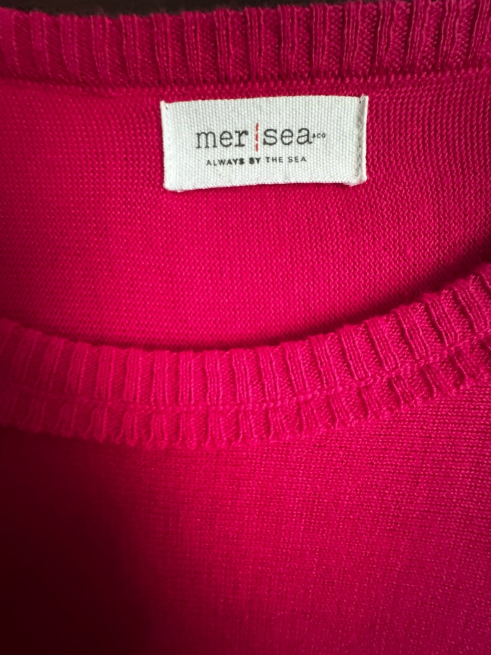 mer/sea Bright Pink Knit Tunic Top - Picture 3 of 4
